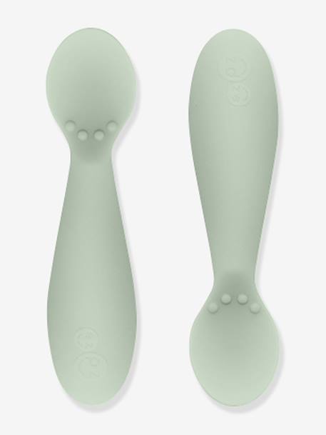 Lot de 2 cuillères 1er âge EZPZ Tiny spoon en silicone ROSE POUDRE+VERT AMANDE 4 - vertbaudet enfant 