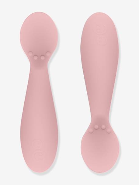 Lot de 2 cuillères 1er âge EZPZ Tiny spoon en silicone ROSE POUDRE+VERT AMANDE 1 - vertbaudet enfant 