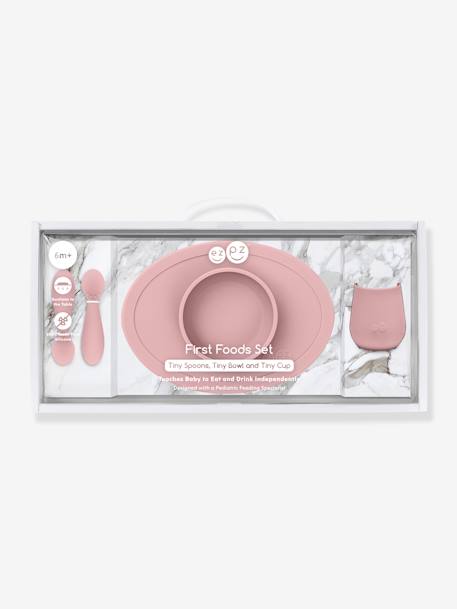 Coffret-repas 4 pièces EZPZ First food set en silicone bleu+ROSE 5 - vertbaudet enfant 