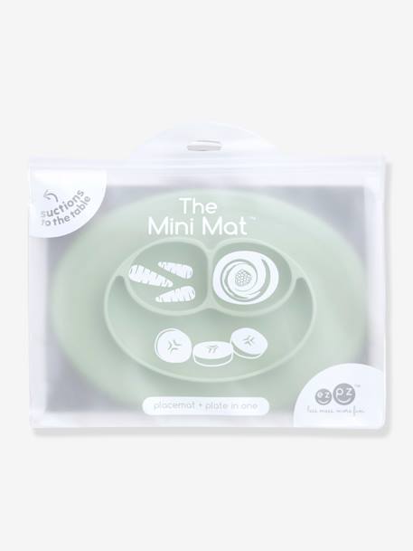 Set de table tout-en-un avec assiette EZPZ Mini mat en silicone ROSE+VERT AMANDE 6 - vertbaudet enfant 