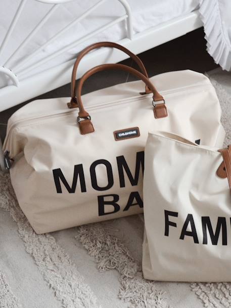 Sac à langer Mommy bag large canvas CHILDHOME - blanc cassé