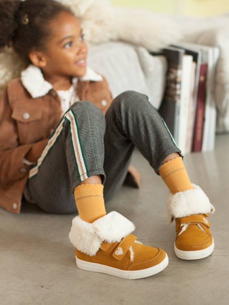 Bottines fourrées transformables en cuir fille CAMEL 9 - vertbaudet enfant 