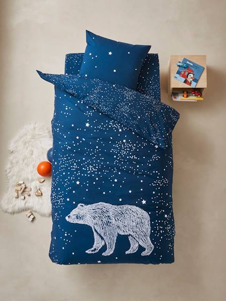 Drap-housse enfant OURS POLAIRE bleu foncé 2 - vertbaudet enfant 