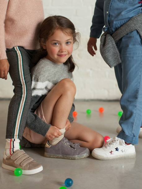 Baskets fille en velours côtelé GRIS 9 - vertbaudet enfant 