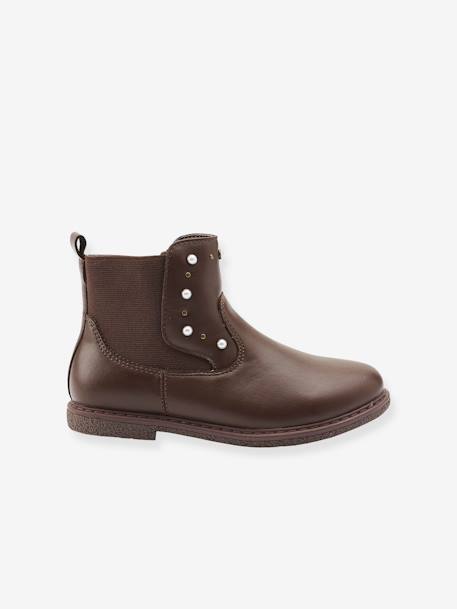 Boots fantaisie fille petit talon MARRON 2 - vertbaudet enfant 