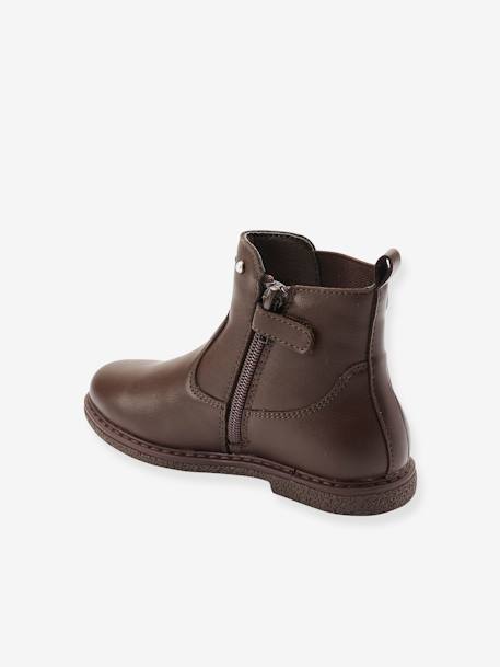 Boots fantaisie fille petit talon MARRON 3 - vertbaudet enfant 