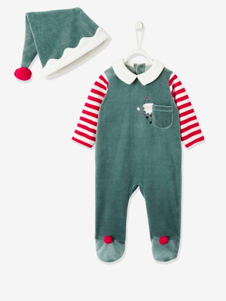 Coffret cadeau de Noël bébé mixte pyjama + bonnet Joyeux Lutin vert sapin 7 - vertbaudet enfant 