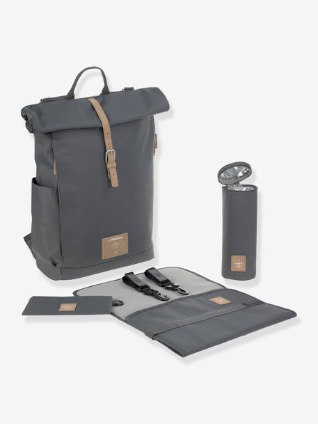 Sac à dos à langer Green Label LÄSSIG Rolltop BLEU+Gris anthracite 13 - vertbaudet enfant 