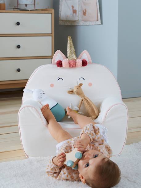 Fauteuil en mousse personnalisable Licorne blanc 4 - vertbaudet enfant 