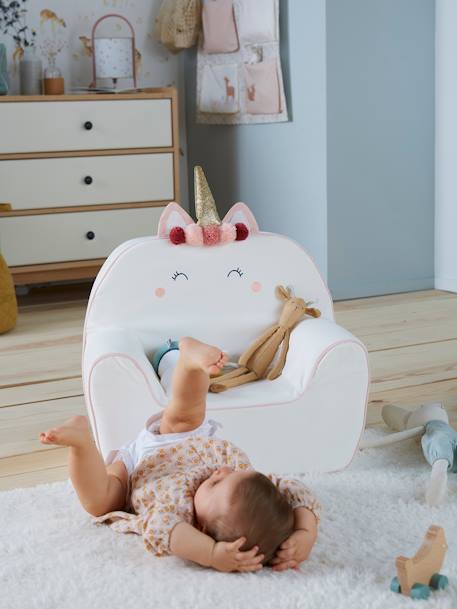 Fauteuil en mousse personnalisable Licorne blanc 6 - vertbaudet enfant 