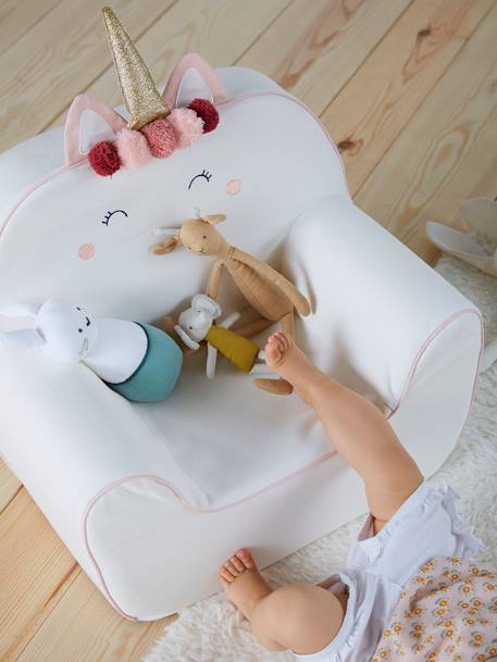 Fauteuil en mousse personnalisable Licorne blanc 5 - vertbaudet enfant 