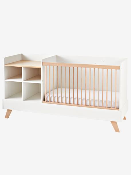 Lit combiné 4 en 1 évolutif avec rangements et table à langer COMBINID BLANC / BOIS+blanc/gris 5 - vertbaudet enfant 