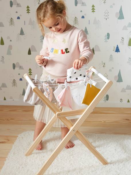 Etendoir à linge en bois FSC® blanc 1 - vertbaudet enfant 