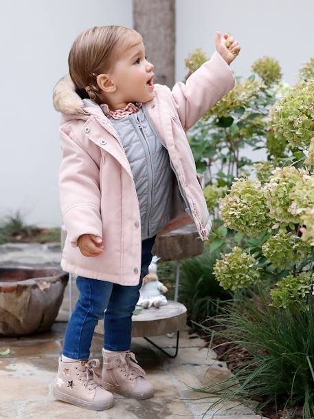 Parka 3 en 1 bébé fille marine+rose pâle 10 - vertbaudet enfant 