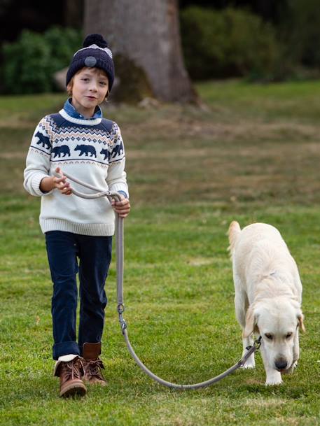 Pantalon slim velours garçon CAMEL+encre 6 - vertbaudet enfant 