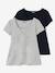 Lot de 2 T-shirts cache-coeur grossesse et allaitement Lot marine/gris+Lot noir/blanc+Lot noir/rose pâle 5 - vertbaudet enfant 