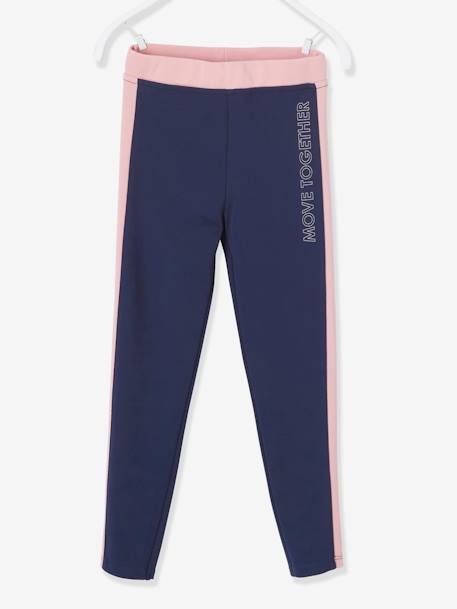 Legging de sport fille bandes côtes corail+gris chiné+marine+MARINE+vert 10 - vertbaudet enfant 