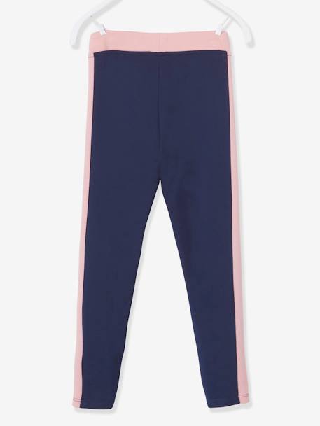 Legging de sport fille bandes côtes corail+gris chiné+marine+MARINE+vert 11 - vertbaudet enfant 