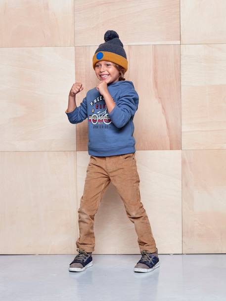 Pantalon slim velours garçon CAMEL+encre 4 - vertbaudet enfant 