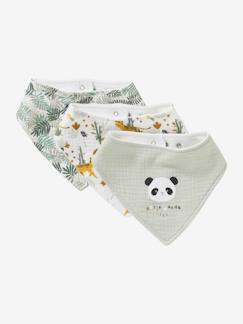 jungle safari-Puériculture-Repas-Lot de 3 bavoirs bandanas en gaze de coton