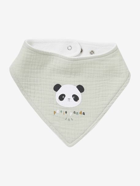 Lot de 2 bavoirs bandanas, idéal salive poussée dentaire - Gaz de coton et  bambou - Menthe et Gris