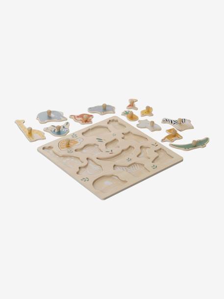 Puzzle boutons Jungle en bois FSC® multicolore 6 - vertbaudet enfant 