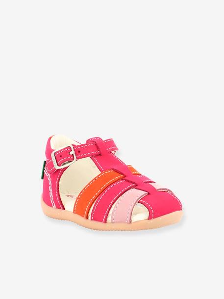 Sandales cuir bébé fille Bigfly 2 KICKERS® rose orange tricolore 1 - vertbaudet enfant 