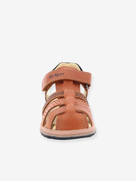 Sandales cuir garçon Platinium KICKERS® camel+marine 6 - vertbaudet enfant 