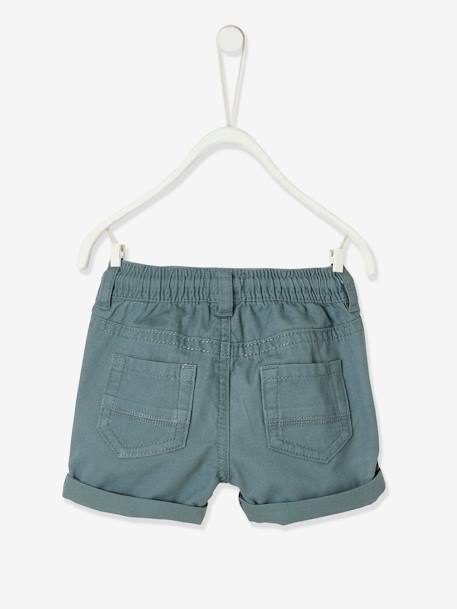 Short sergé taille élastiquée bébé garçon beige+camel+vert de gris 11 - vertbaudet enfant 