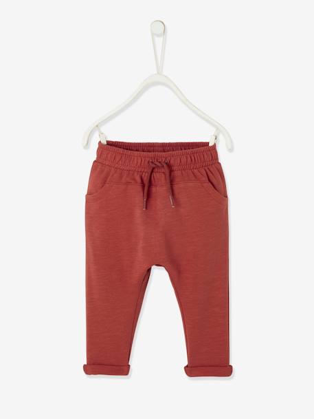 Pantalon molleton bébé garçon uni BASICS bleu ardoise+bleu clair+brique+caramel+gris clair chiné+Marine grisé+tilleul foncé 6 - vertbaudet enfant 