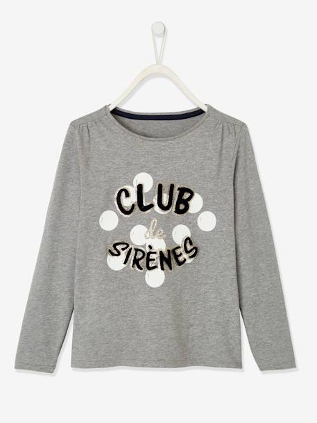 Fille-T-shirt, sous-pull-T-shirt fille "club des sirènes" détails fantaisie manches longues