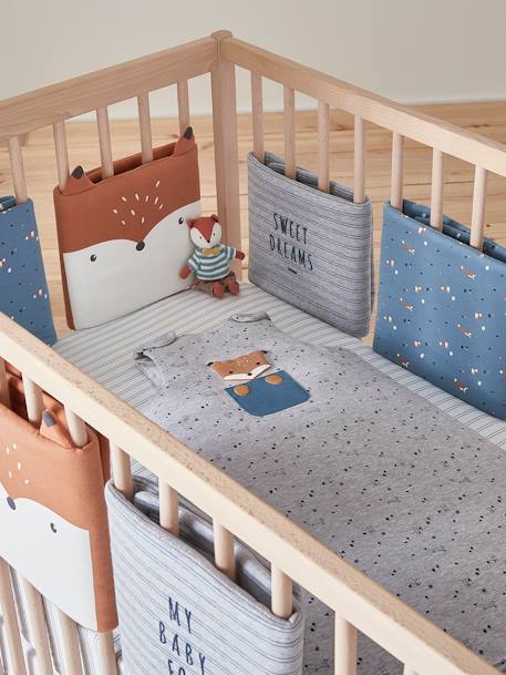 Tour de lit pare-chocs BABY FOX bleu / multicolore 1 - vertbaudet enfant 