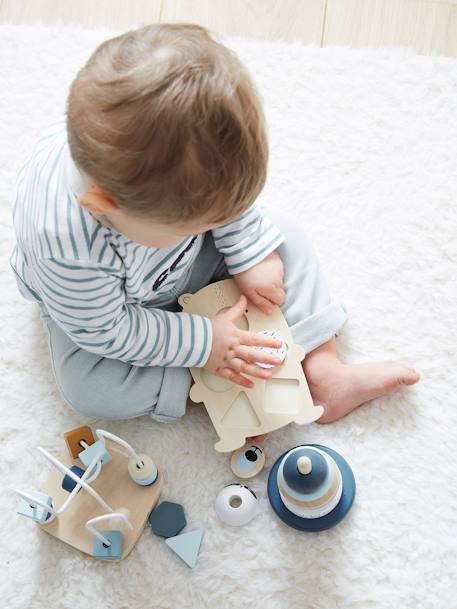 Coffret de 3 jeux d'éveil en bois FSC® BLEU 4 - vertbaudet enfant 