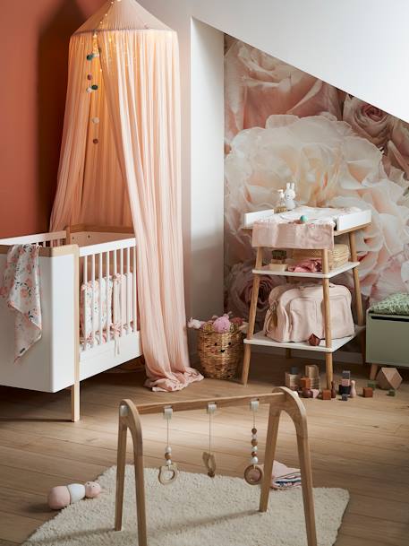 Ciel de lit en gaze de coton beige poudré+rose 7 - vertbaudet enfant 