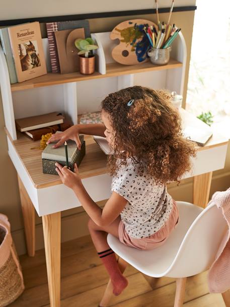 Bureau enfant SCANDI Blanc/bois 4 - vertbaudet enfant 