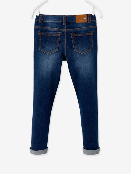 Jean slim brodé MorphologiK 'waterless' fille tour de hanches MEDIUM denim brut 6 - vertbaudet enfant 