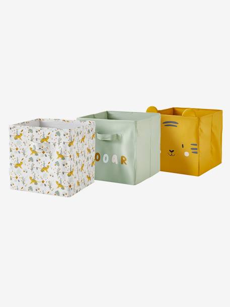 Lot de 3 bacs de rangement animaux HANOÏ BLANC 2 - vertbaudet enfant 