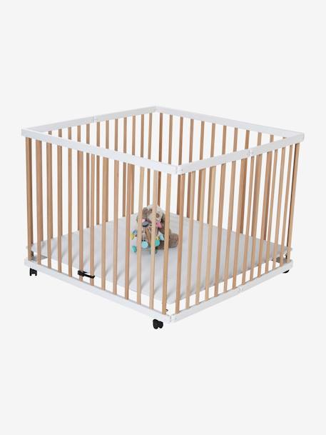 Parc pliant en bois VERTBAUDET blanc+naturel/blanc 11 - vertbaudet enfant 