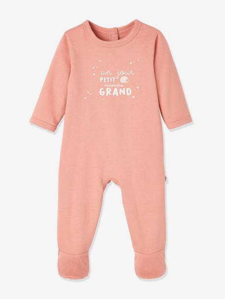 Lot de 2 pyjamas bébé ouverture naissance en coton bio bois de rose foncé 2 - vertbaudet enfant 