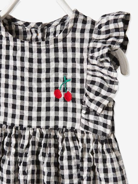 Robe sans manches bébé seersucker carreaux encre+vert de gris 4 - vertbaudet enfant 