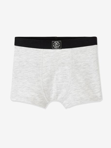 Lot de 5 boxers garçon BASICS lot gris chiné rayé 5 - vertbaudet enfant 