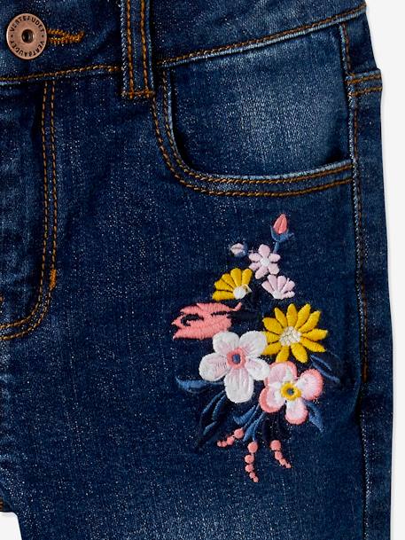 Jean slim brodé MorphologiK 'waterless' fille tour de hanches MEDIUM denim brut 8 - vertbaudet enfant 