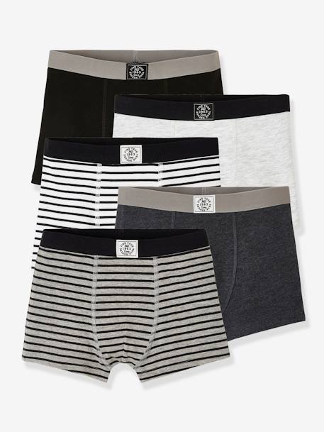 Prêt à porter-Garçon-Sous-vêtement-Slip, Boxer-Lot de 5 boxers garçon BASICS