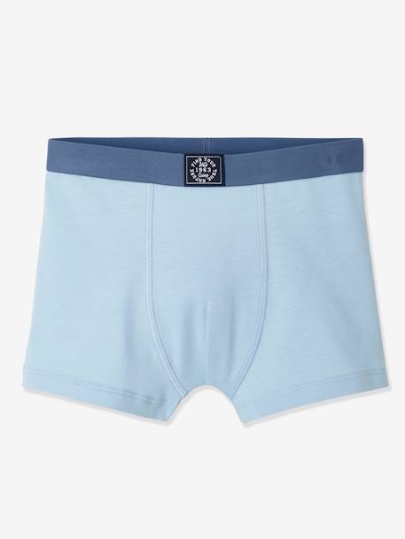 Lot de 5 boxers garçon  BASICS bleu clair 2 - vertbaudet enfant 