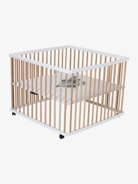 Parc pliant en bois VERTBAUDET blanc+naturel/blanc 9 - vertbaudet enfant 