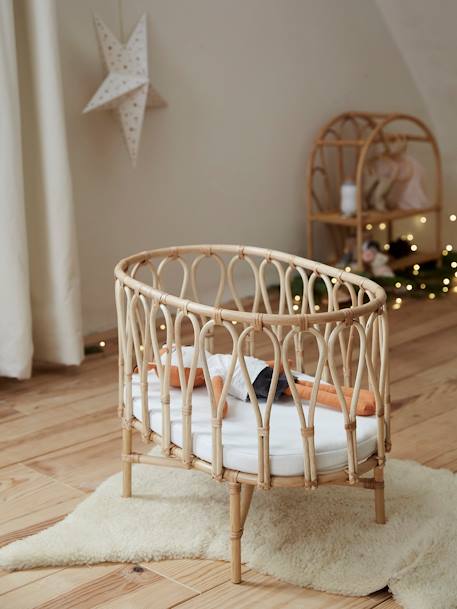 Lit poupon en rotin beige 1 - vertbaudet enfant 