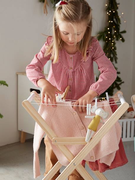 Etendoir à linge en bois FSC® blanc 3 - vertbaudet enfant 