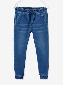 -Pantalon jogger en molleton effet denim facile à enfiler garçon