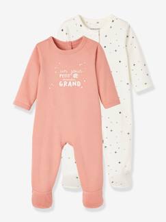 Lot de 2 pyjamas bébé ouverture naissance en coton bio  - vertbaudet enfant