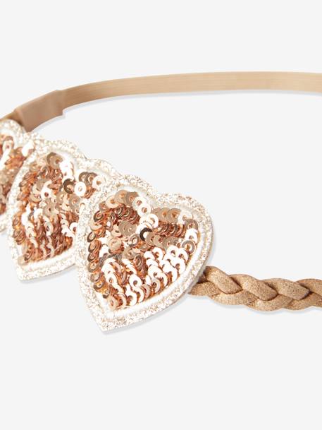 Headband cœurs à sequins fille beige irisé+marine 3 - vertbaudet enfant 